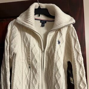 Polo women’s cable knit cardigan sweater